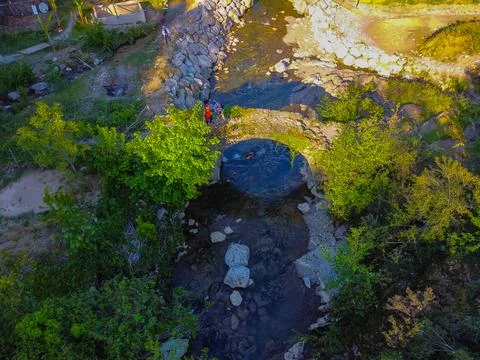 Aerial view of the river Foto stock