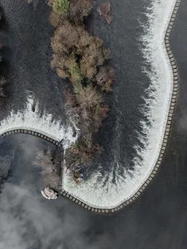 Aerial view of river rapids in Amarante, Portugal Stock Photos