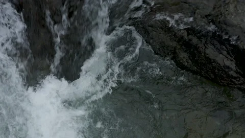 Aerial view river rapids top view of crystal clear water Stock Footage 137874162