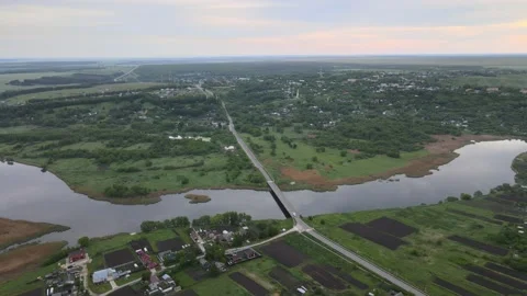 Aerial view of the river shoreline riverbed landscape Stock Footage 199975337