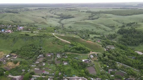 Aerial view of the river shoreline riverbed landscape Stock Footage 199975499