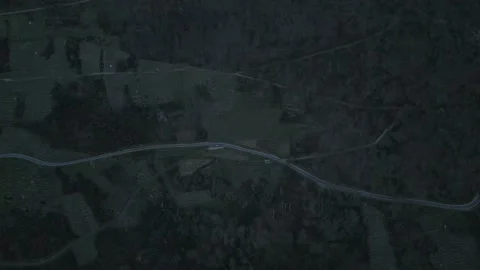 Aerial view of the river Sil in the sunset Stock Footage 237616444
