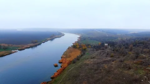 Aerial view of river Southern Bug. Stock Footage 121403891