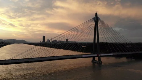 Aerial view of river at sunset Stock Footage 116713436