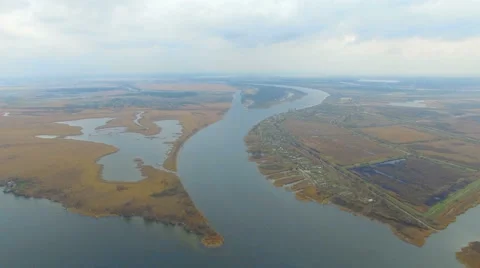 Aerial view of the river system Stock Footage 63083061