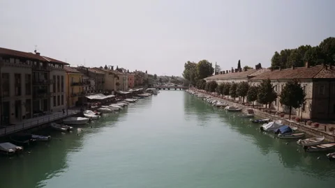 Aerial view of a river in Tuscany Stock Footage 255690870
