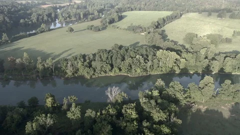 Aerial view of rivers running through the country side Stock Footage 111788940