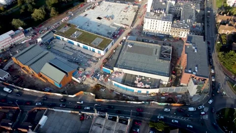 Aerial view of Riverside development construction in Canterbury 動画素材 163053432
