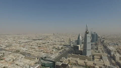 Aerial view of Riyadh downtown in Riyadh, Saudi Arabia. Stock Footage 106966405