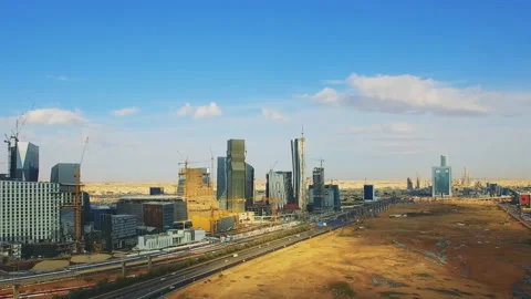 Aerial view of Riyadh downtown in Riyadh, Saudi Arabia. 스톡 동영상 114503630