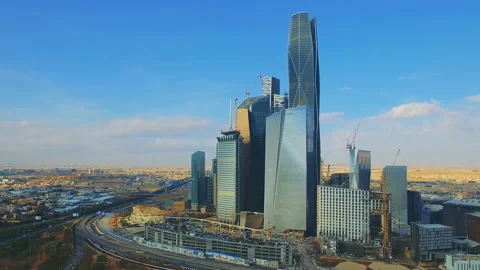 Aerial view of Riyadh downtown in Riyadh, Saudi Arabia. Video stock 114504443