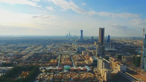 Aerial view of Riyadh downtown in Riyadh, Saudi Arabia. Video stock 114505069