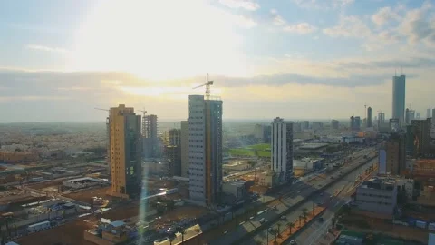 Aerial view of Riyadh downtown in Riyadh, Saudi Arabia. 스톡 동영상 114507682