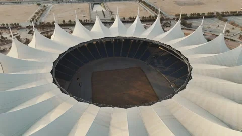 Aerial View of Riyadh Stadium Sunset Stock Footage 305352993