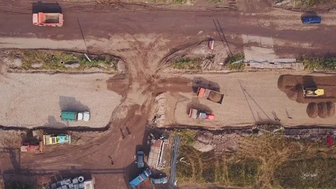 Aerial view of road construction 動画素材 82072807