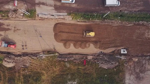 Aerial view of road construction Video stock 82072866