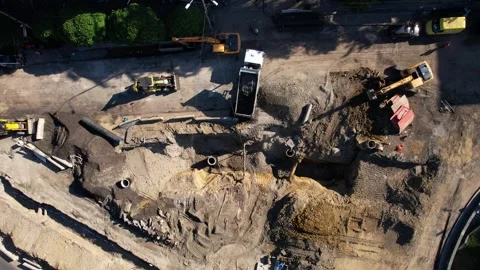 Aerial view of road construction Vídeos de archivo 246904678