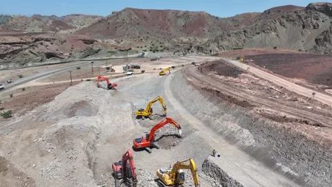 Aerial view for road construction site Stock Footage 325429449