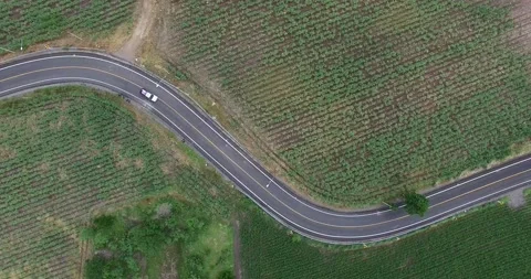 Aerial view road curve construction. Stock Footage 194985291