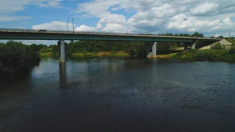 Aerial view of road cyclists. Red Bull Trans-Siberian Extreme 4k Stock-Footage 94975053
