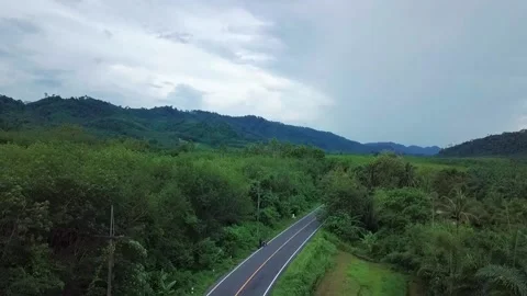 Aerial view Road in the deep mountains Stock Footage 140661868