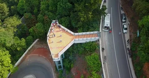 Aerial view of road in dense forest. High quality 4K nature drone video Stock Footage 135449815
