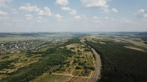 Aerial view of the road Stock Footage 129171963