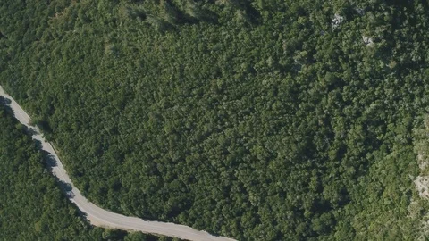 Aerial View on the Road on Hillside Stock Footage 72307215