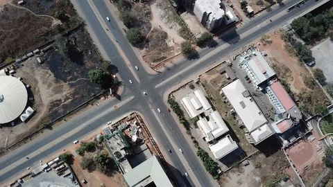 Aerial view of road intersection Stock-Footage 91301623