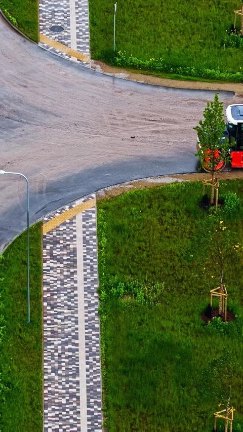 Aerial view of a road intersection in Jelgava, Latvia. Stock Footage 339818784