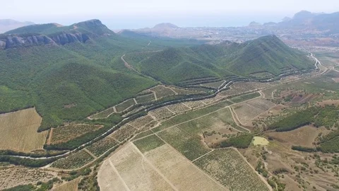Aerial view of road in mountain forest Video stock 80988861