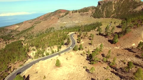 Aerial view of the road in mountains Stock Footage 54505545