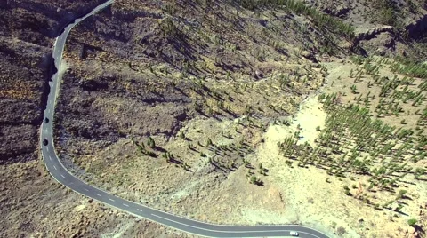 Aerial view of the road in mountains Stock Footage 54510342