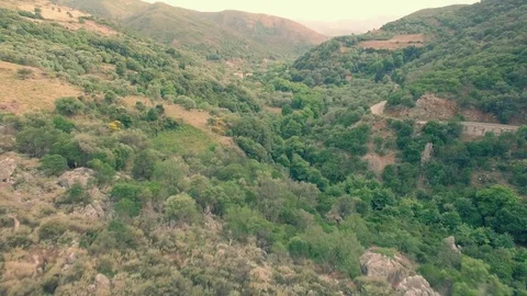 Aerial view of the road in mountains Stock Footage 72671255