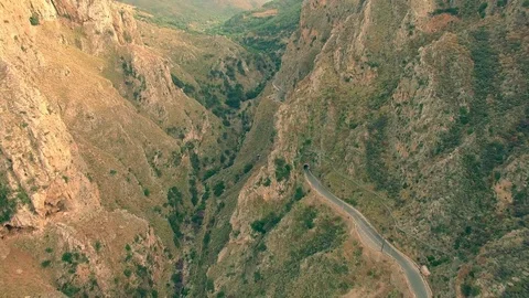 Aerial view of the road in mountains Stock Footage 72671968