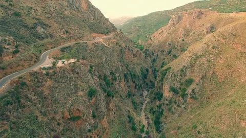 Aerial view of the road in mountains Stock Footage 72671978