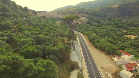 Aerial view of the road in mountains Stock Footage 72672079
