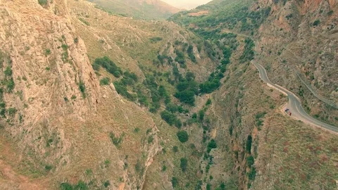 Aerial view of the road in mountains Stock Footage 72672081