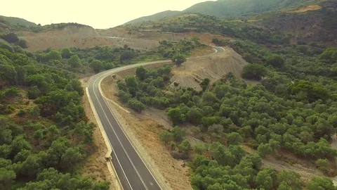 Aerial view of the road in mountains Stock Footage 72672095