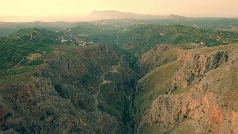 Aerial view of the road in mountains Stock Footage 72672129
