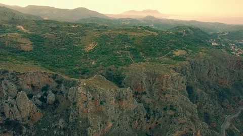 Aerial view of the road in mountains Stock Footage 72672164