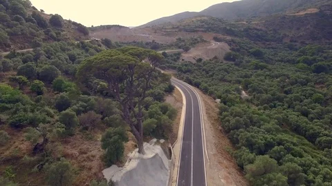 Aerial view of the road in mountains Stock Footage 72673473