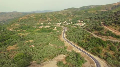 Aerial view of the road in mountains Stock Footage 72673539