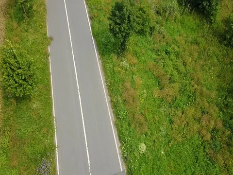 Aerial view from road in nature Stock Footage 84861684