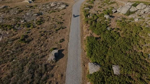 Aerial view of road in Serra D'Arga, Portugal. Stock Footage 344949167