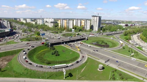 Aerial View Of Road Traffic Stock Footage 62592291