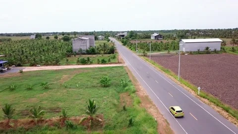 Aerial view road in tropics Stock Footage 162655596
