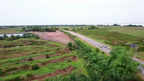 Aerial view road in tropics Stock Footage 163361810