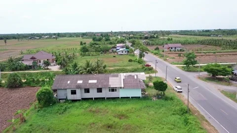 Aerial view road in tropics Stock Footage 163361816