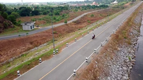 Aerial view road in tropics Stock Footage 163361985
